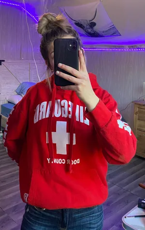 Lifegaurd Red Hoodie Size M thumbnail 1