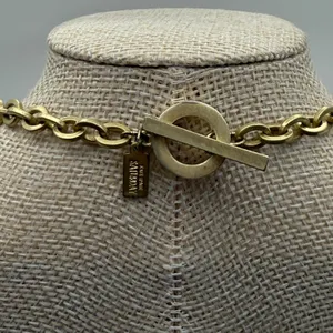 Kate Spade Saturday black gold stone pendant‎ necklace chunky mod statement thumbnail 5