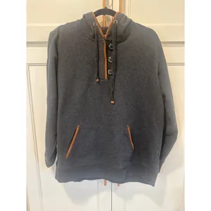 Ariat Re-AL Womens XL Charcoal elevated Henley Hoodie Faux Suede Trim Pullover thumbnail 2