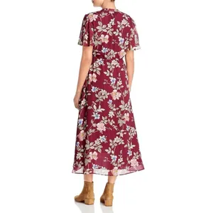 TOMMY BAHAMA Painted Petal Midi Floral Dress Metallic Embellished Beads X-Small thumbnail 7