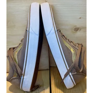Vans Ward Old Skool Women's Size 7.5 Sneakers Brown Gold Stripe Ortholite thumbnail 12
