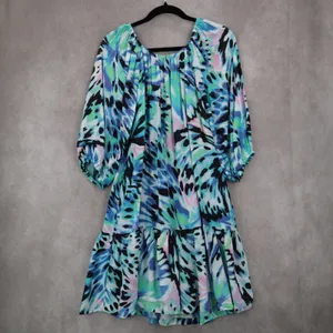 Tommy Bahama Blue Short Fit Flare Preppy Cocktail Business Colorful Dress‎ Small thumbnail 3