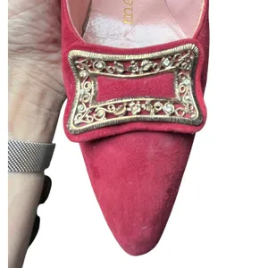 Martina Wine Red Pumps Women's 7S Slim‎ Narrow Classic Leather Heels Vintage thumbnail 15