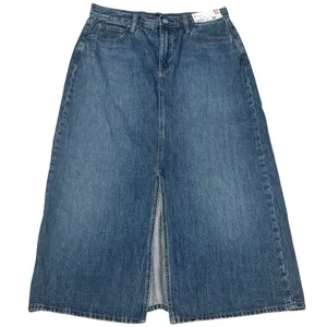 NEW Uniqlo Long A-Line Denim Skirt Cottagcore Fall Holiday Pumpkin Patch Size 6‎ thumbnail 2