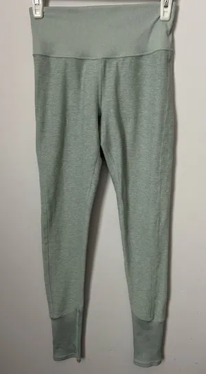 Alo Alosoft Heathered Light Green/Teal Leggings w Jogger Bottom Pants S thumbnail 1