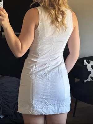 a new day White Mini Dress with Tortoiseshell Buttons thumbnail 6