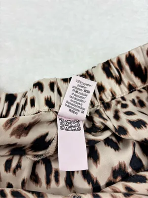 Victoria's Secret Leopard-Print Satin Pants in Cream, Brown, Black Size S thumbnail 6