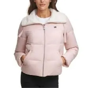 Levi's Faux-Sherpa-Lined Bomber Puffer Jacket XL- soft pink thumbnail 2