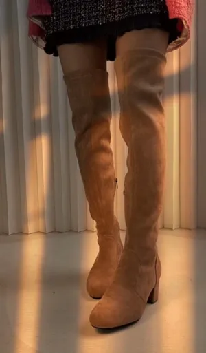 Boots Tan Forever 21 Suede Over-The-Knee thumbnail 5