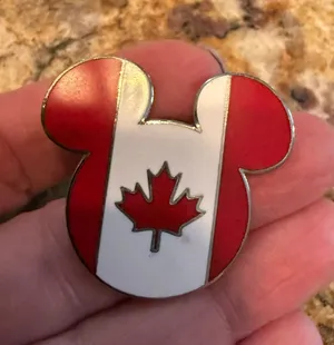 Epcot Canada Flag Disney Pin: Epcot World Showcase Mickey Head Canadian Pin 2000 thumbnail 1