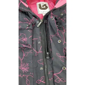 Vintage Burton Y2k Ski‎ Parka Jacket Black Pink Snowboard Hooded Women's Medium thumbnail 6