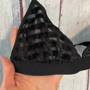 NWT Aerie Velvet Stripe Triangle Bralette thumbnail 7