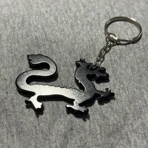 Black Dragon Keychain Silver thumbnail 2
