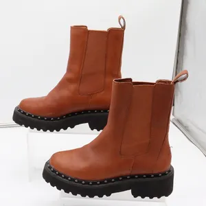 Vince Camuto Boots Womens 6 Meendey Cognac Brown Studded Lug Platform Fair thumbnail 1