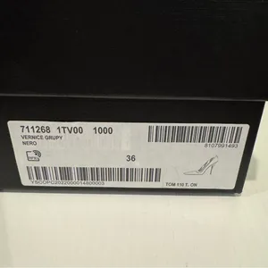 Auenthic Saint Laurent Square Toe Black Pump Heel Sandal Size 36 NIB thumbnail 10