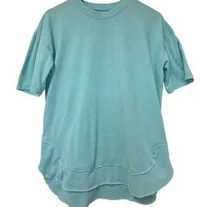 Royce Turquoise Blue Crewneck T-shirt Raw Edge Size Medium Casual Work Comfort thumbnail 6