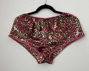 Flora Nikrooz Pink brown lace leopard print nighty lingerie Set thumbnail 5