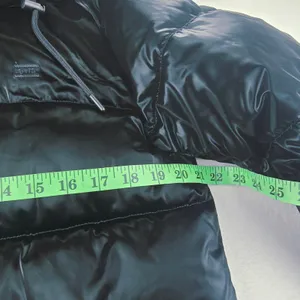 Levis NWT Womens Shiny Black Quilted Bubble Puffer Hooded‎ Jacket XS thumbnail 10
