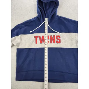 Fanatics Women Minnesota Twins Baseball Navy Stripe Logo Pullover Hoodie Sweatshirt LARGE thumbnail 8