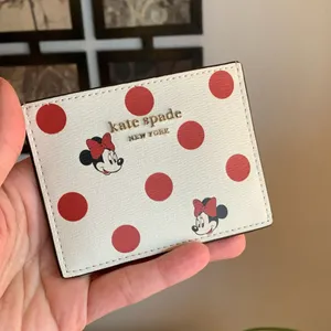 Authentic KATE SPADE LImited Edition leather dots Disney card case thumbnail 1