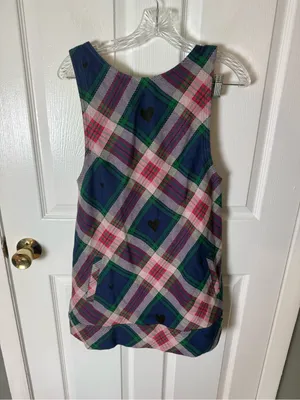 Free People Carven Plaid Mini Dress in Berry Combo S thumbnail 2