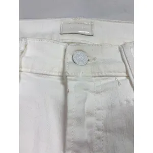 Mother The Insider white crop step fray jeans. Size 26. quiet luxury, coastal thumbnail 4