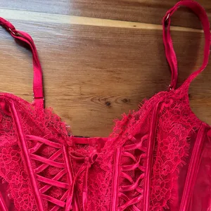Victoria’s Secret Dream Angels Lace Corset Top Red XS thumbnail 2