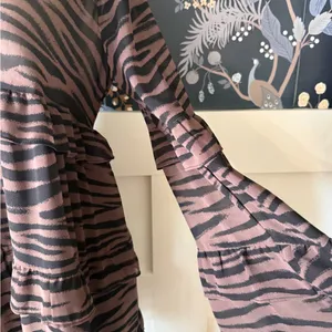 Olivaceous Zebra Print Sheer Blousy Dress in A Black and Brown Sz S thumbnail 3