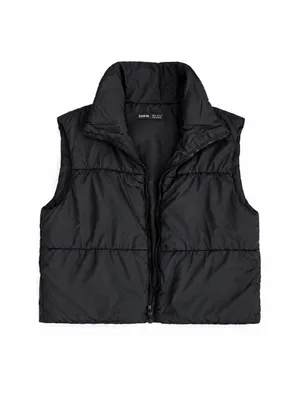 SHEIN Black Puffer Vest Women’s Medium thumbnail 2