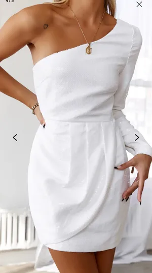 White Sequin Lulus Dress thumbnail 1