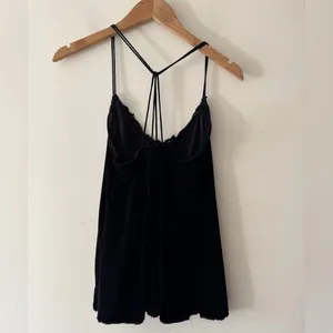 Abercrombie & Fitch‎ Black Velvet Lace Trim Cami thumbnail 5