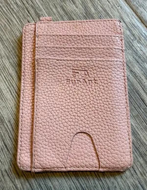 Slim Minimalist Wallet Pink Front And Back Pocket Credit Card Holder Side Pocket thumbnail 1