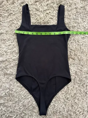 ABERCROMBIE & FITCH XS ✨ tank top bodysuit solid black excellent condition thumbnail 3