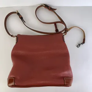 Dooney and Bourke Burnt Orange Pebbled Leather Crossbody Handbag Medium thumbnail 2