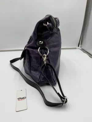 Vintage Tano Handbags 4015 Purple Leather Hobo Shoulder Crossbody Bag thumbnail 6