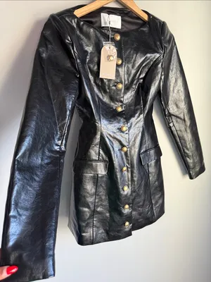 NEW MESHKI Nancy Faux Leather Mini Dress thumbnail 6