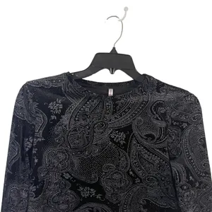 White Stag Vintage‎ 90s Small Fairy Grunge Sparkle Black Whimsigoth Paisley Top Witchy thumbnail 2