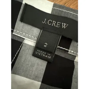 J Crew Skirt Womens 2 Black White Gingham Mini Asymmetric Ruffle Wrap A‎ Line thumbnail 5