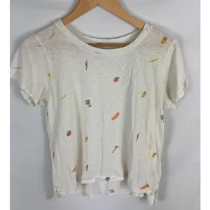 Lucky Brand Tropical Graphic Patterned White Tshirt Size Medium thumbnail 1