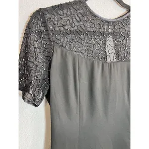 Laurence Kazar Womens vintage short sleeve beaded Formal‎ dress, Size Medium thumbnail 2