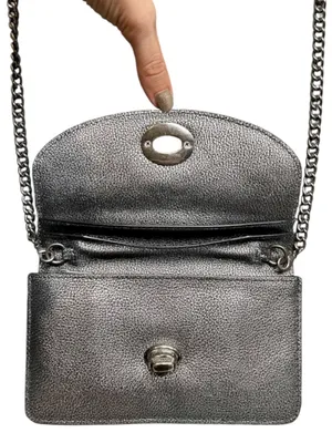 Coach Metallic Silver Convertible Crossbody Clutch thumbnail 5