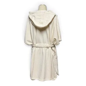 DKNY Plush Fleece Hooded Lounge Robe Oatmeal Cream Beige Tan L / XL thumbnail 5
