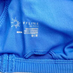 NWT Offline by Aerie Goals Blue Ribbed Padded Sports Bra - Size: Medium thumbnail 3