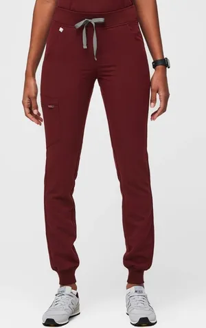 FIGS Zamora Jogger Scrub Pants Burgundy M Technical Collection FIONx Yoga Waist Healthcare thumbnail 1