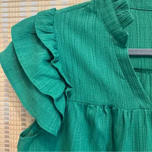 Green Ruffled Sleeveless Dress thumbnail 3