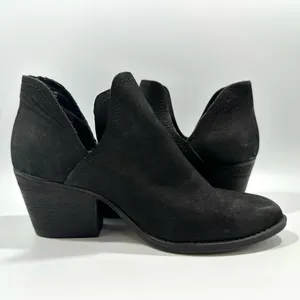 Steve Madden Adelphie Black Distressed Nubuck Leather Booties 8.5 M Boho Grunge thumbnail 2