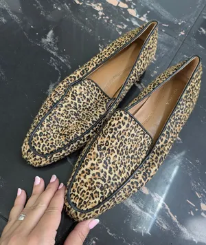 Via Spiga Leopard Print Calf Hair Loafers Size 7.5 thumbnail 1