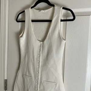 ZARA | Off-White Button-Down Mini Dress woman’s Size Medium thumbnail 3