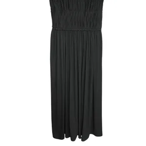 Peruvian Connection Small Black Micro Pleated V-Neck‎ Midi Dress Contemporary thumbnail 3