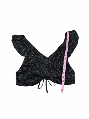 ZARA polkadot pleated crop top thumbnail 3